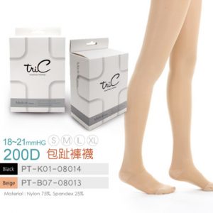 Tric – 200Den 包趾壓力褲襪 膚色 (S/M)