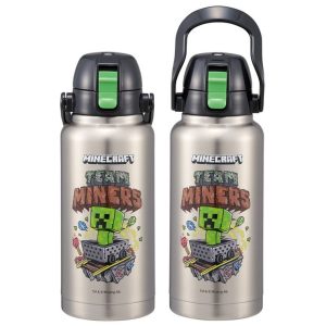 [日本直送] MINECRAFT - 一按式直飲不鏽鋼水壺1000ML (連手柄)