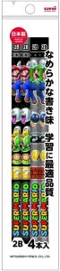 [日本直送] MARIO - 馬利奧日本製 UNI 六角2B鉛筆 一套4支